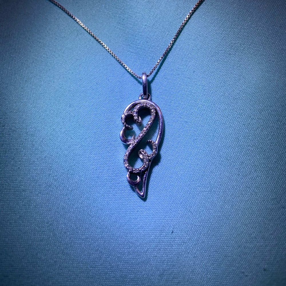 Open Heart Angel Wing Necklace